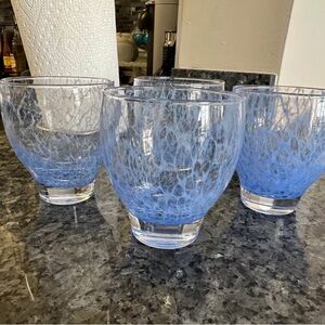 Anthropologie Blue Juice Glasses